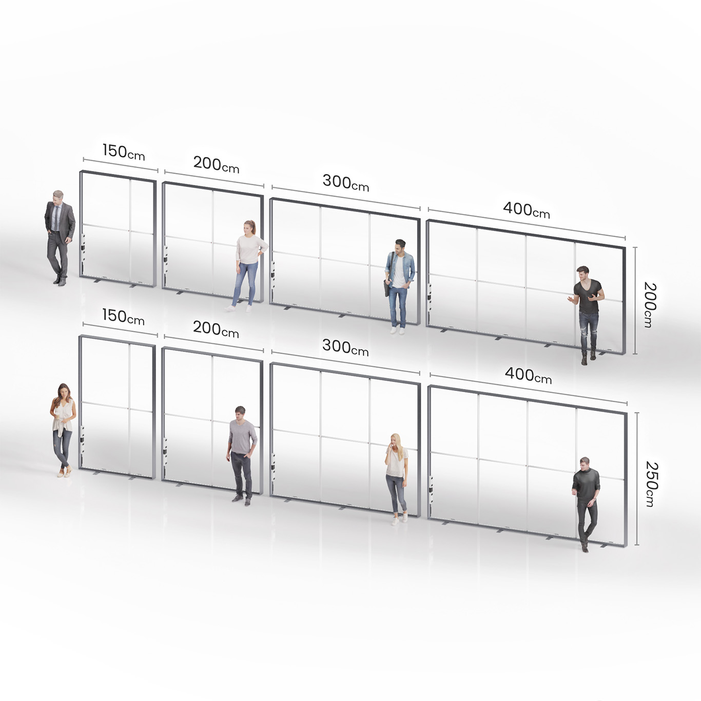 LightFrame GO BIG Produktgrößen Rahmen
