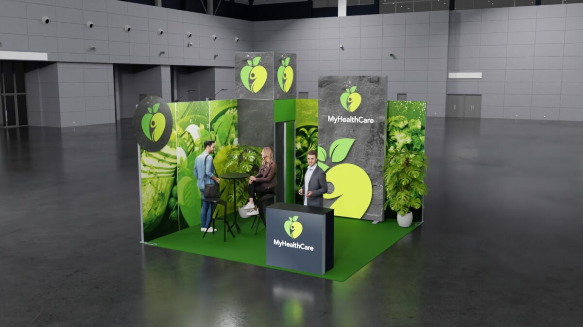 Messestand Small Rent MyHealthCare_4x4